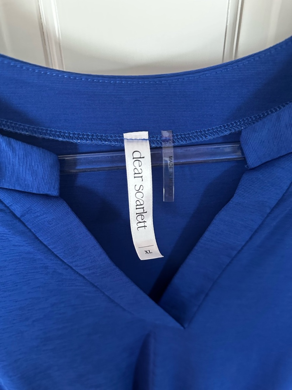 Scarlett Royal Blue Split-Neck Tunic Top View 3
